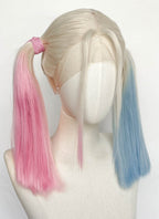 Blonde Synthetic Pink Blue Ponytail Lace Front Wig LFCS293
