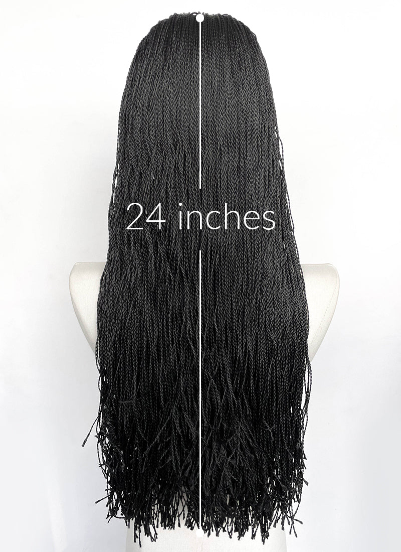 Black Braided Lace Front Synthetic Wig LFCS294