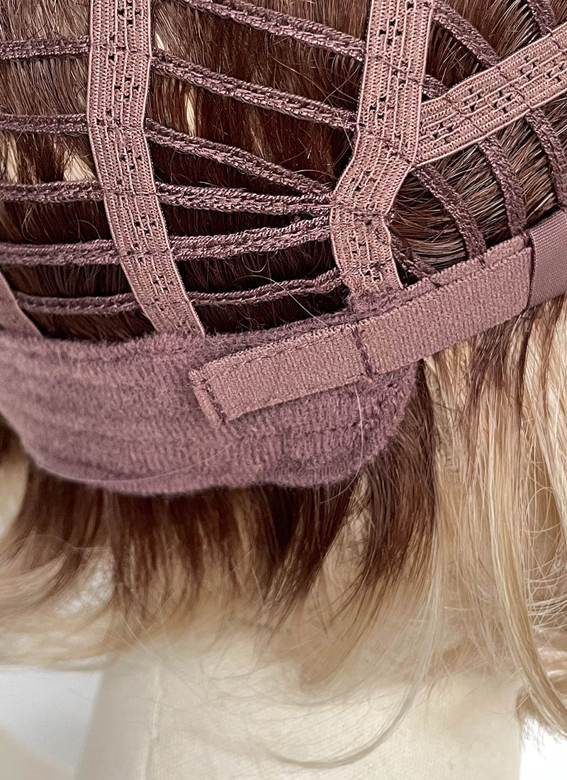 Blonde With Dark Roots Wavy Mono Top Lace Wig LFCS304