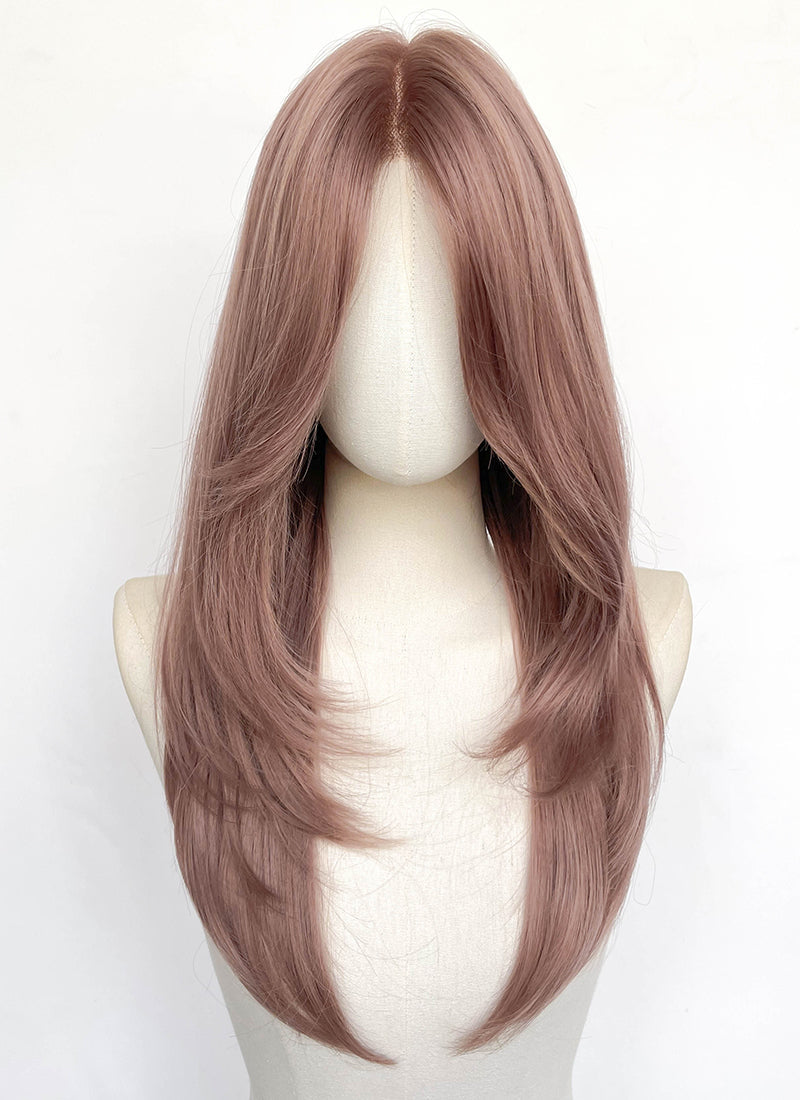 Pastel Pale Plum Straight Lace Front Synthetic Wig LFCS307