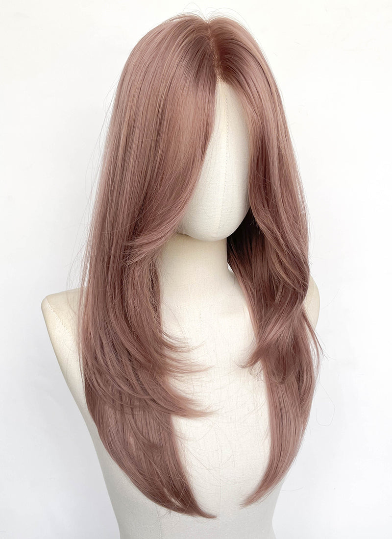 Pastel Pale Plum Straight Lace Front Synthetic Wig LFCS307