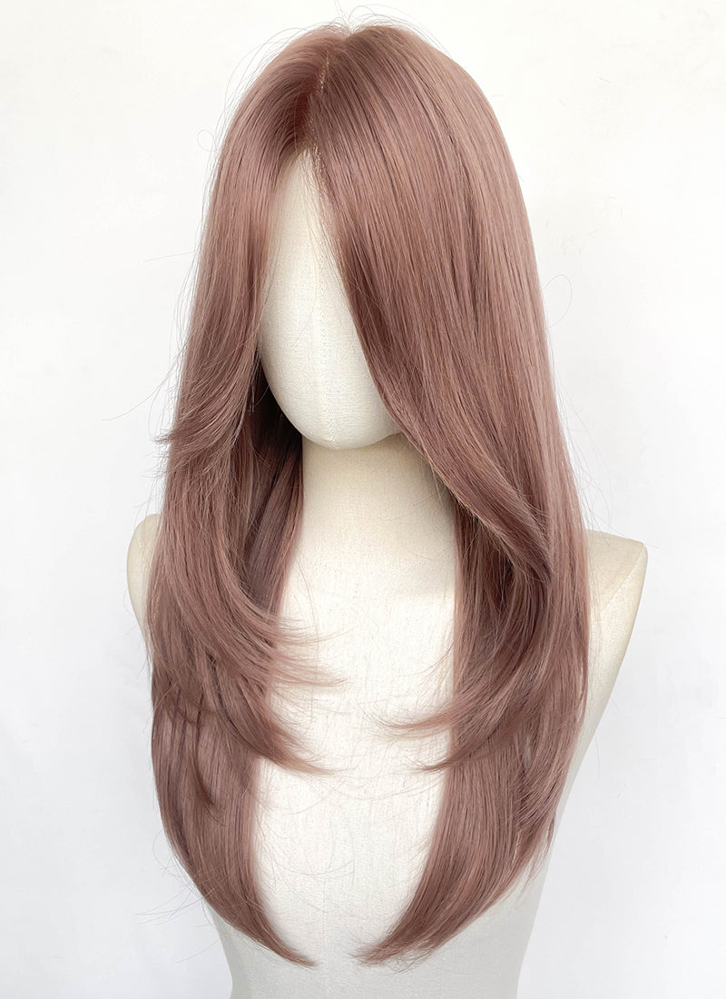 Pastel Pale Plum Straight Lace Front Synthetic Wig LFCS307