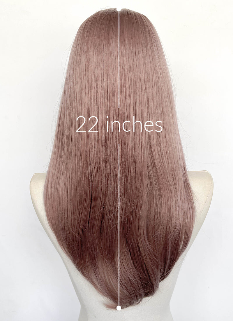 Pastel Pale Plum Straight Lace Front Synthetic Wig LFCS307