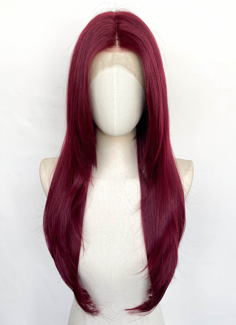 Wine Red Straight Lace Front Synthetic Wig LFCS315