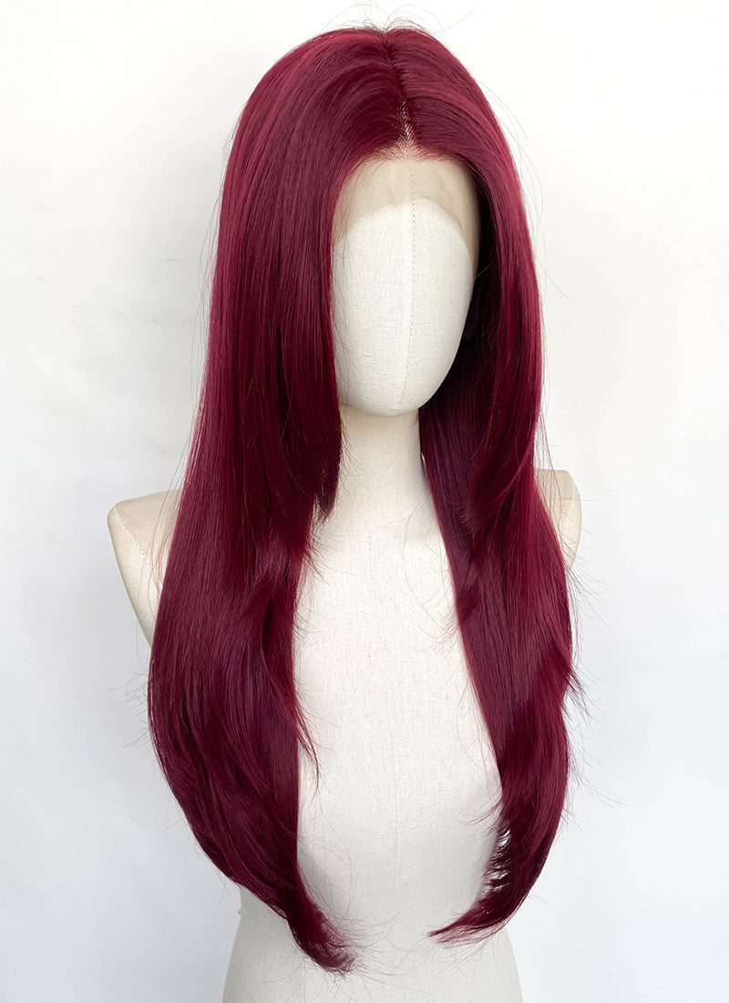 Wine Red Straight Lace Front Synthetic Wig LFCS315