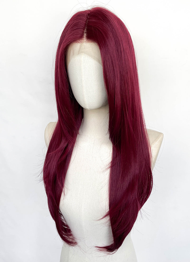 Wine Red Straight Lace Front Synthetic Wig LFCS315