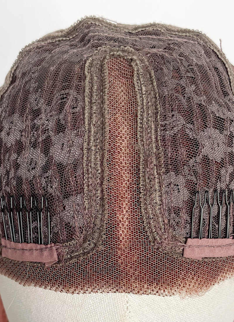 Pastel Pink With Dark Roots Straight Lace Front Synthetic Wig LFCS320