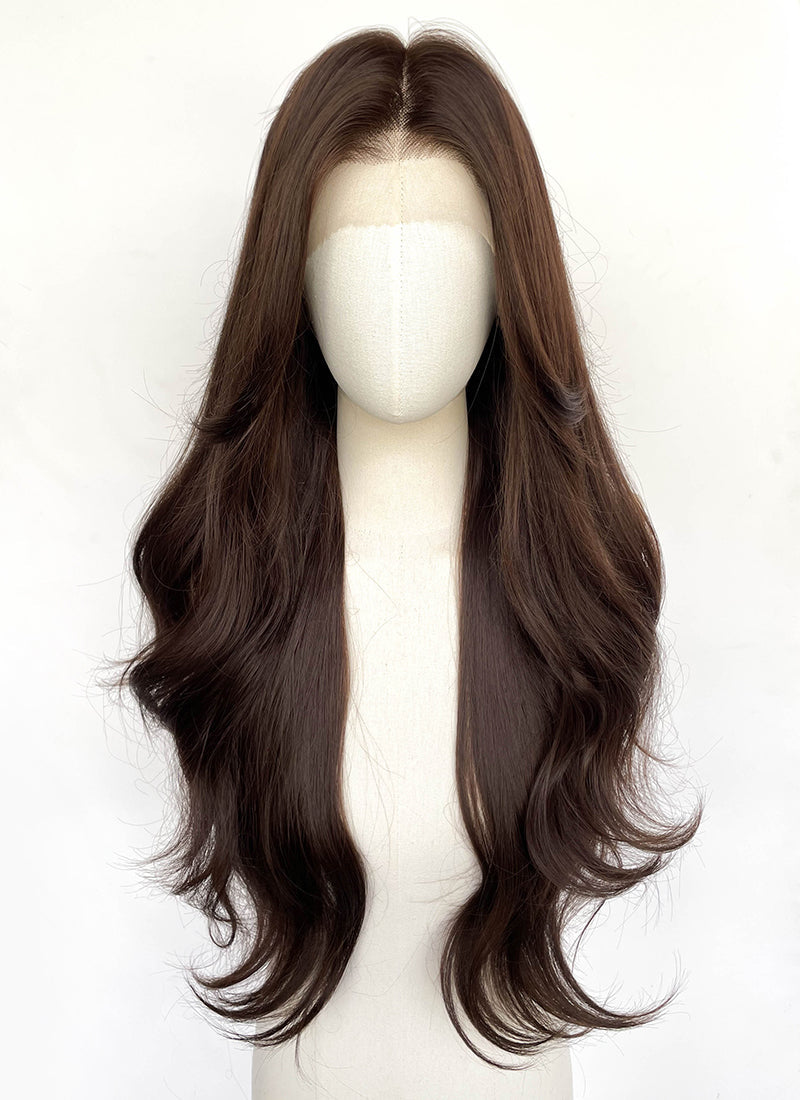 Brunette Wavy 13" x 6" Lace Top Synthetic Hair Wig LFCS339