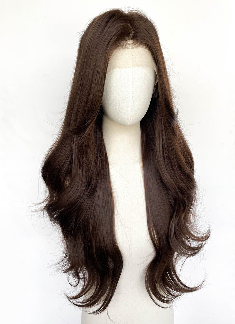 Brunette Wavy 13" x 6" Lace Top Synthetic Hair Wig LFCS339
