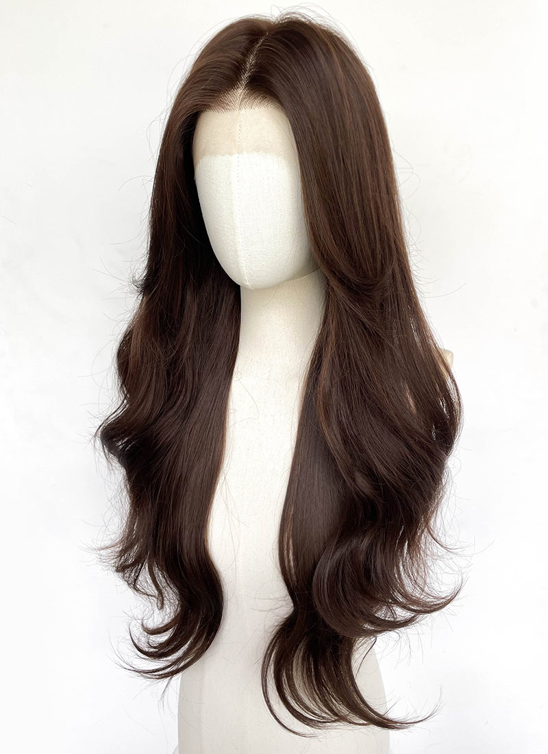 Brunette Wavy 13" x 6" Lace Top Synthetic Hair Wig LFCS339