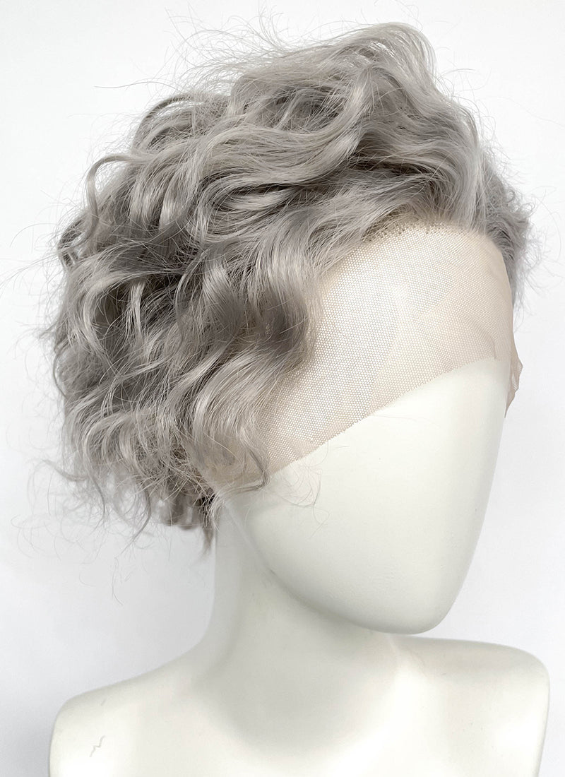 Grey Wavy Lace Front Synthetic Wig LFCS343