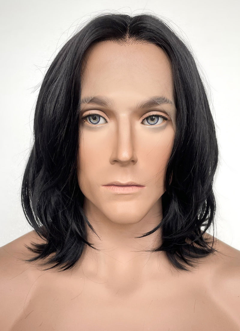 John Wick Black Wavy Lace Front Synthetic Men's Wig LFK5543