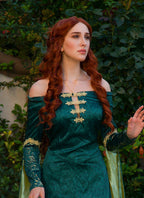 House of the Dragon Queen Alicent Auburn Curly Lace Front Synthetic Wig LFK5567F