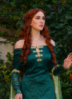 House of the Dragon Queen Alicent Auburn Curly Lace Front Synthetic Wig LFK5567