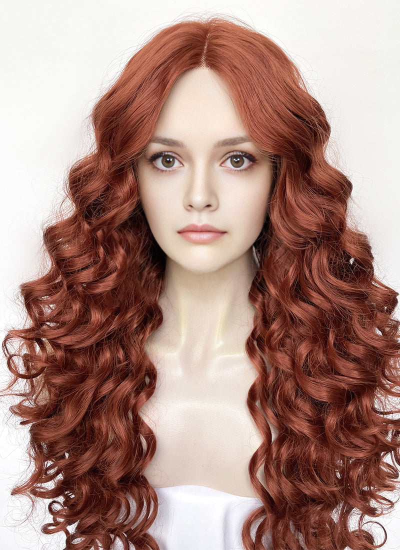 House of the Dragon Queen Alicent Auburn Curly Lace Front Synthetic Wig LFK5567F