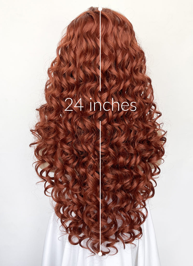 House of the Dragon Queen Alicent Auburn Curly Lace Front Synthetic Wig LFK5567F