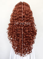 House of the Dragon Queen Alicent Auburn Curly Lace Front Synthetic Wig LFK5567F