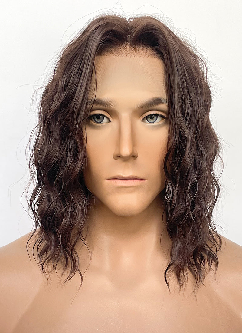 The Lord of the Rings Aragorn Brown Wavy Lace Front Synthetic Men's Wig LFK5569