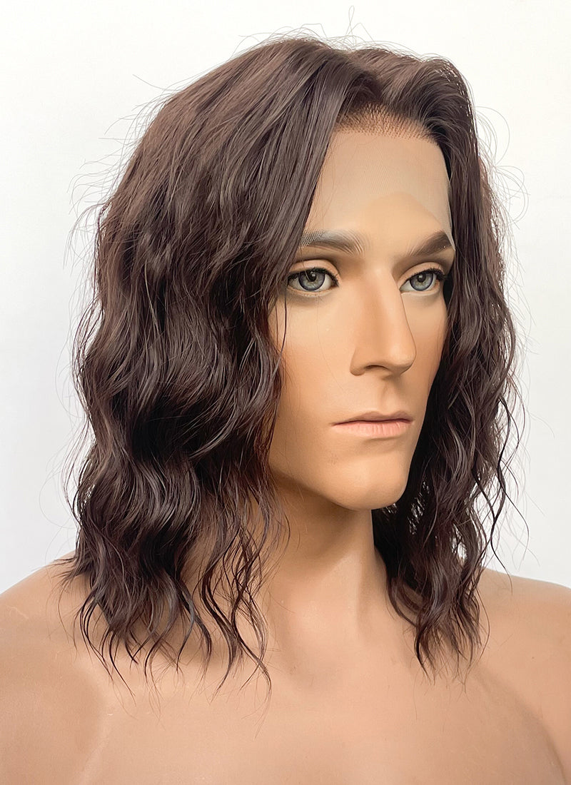 The Lord of the Rings Aragorn Brown Wavy Lace Front Synthetic Men's Wig LFK5569