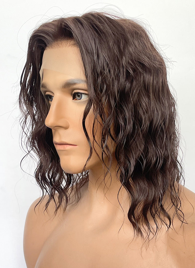 The Lord of the Rings Aragorn Brown Wavy Lace Front Synthetic Men's Wig LFK5569