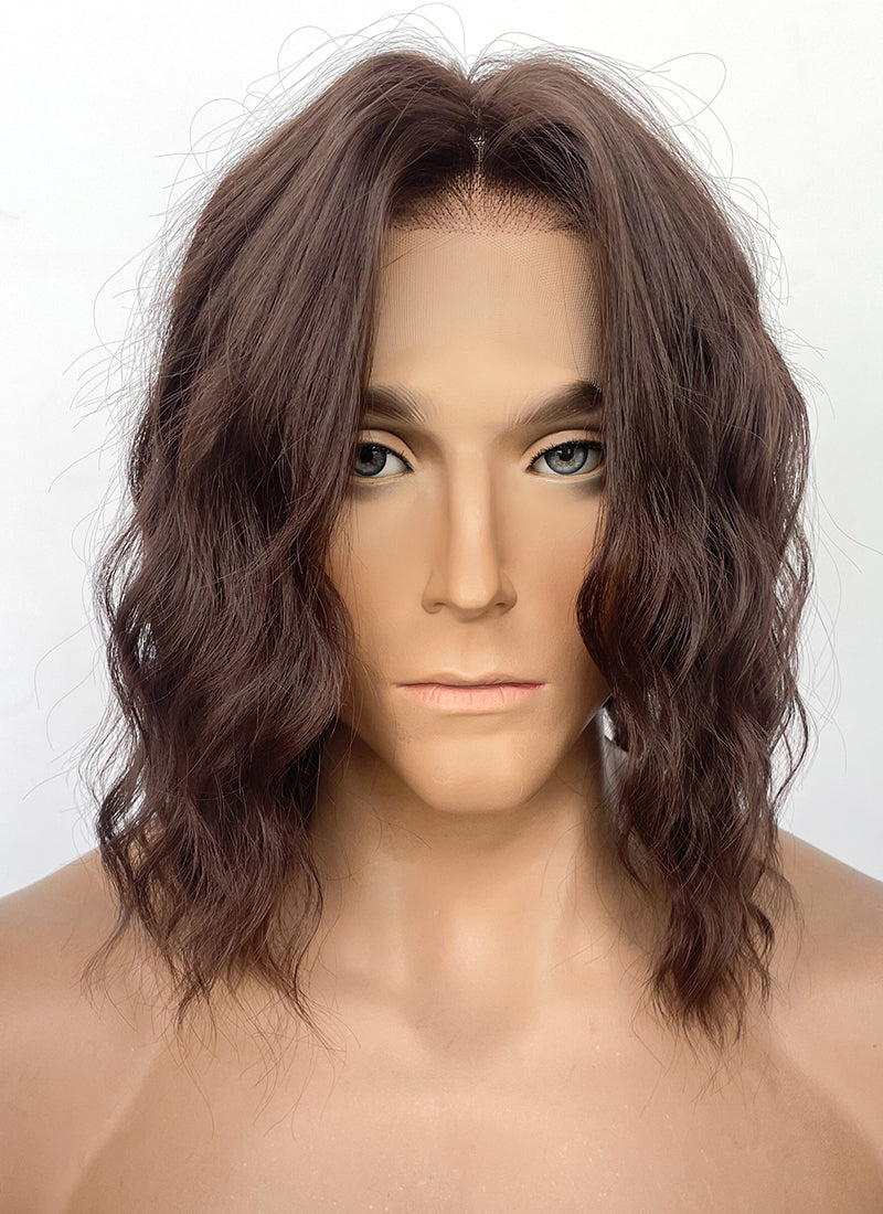 The Lord of the Rings Aragorn Brown Wavy Lace Front Synthetic Men's Wig LFK5569
