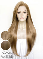 Medium Blonde Straight Lace Front Synthetic Wig LFK5575