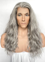 The Lord of the Rings Gandalf Mixed Grey Wavy Lace Front Synthetic Men's Wig LFK5581