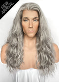 The Lord of the Rings Gandalf Mixed Grey Wavy Lace Front Synthetic Men's Wig LFK5581
