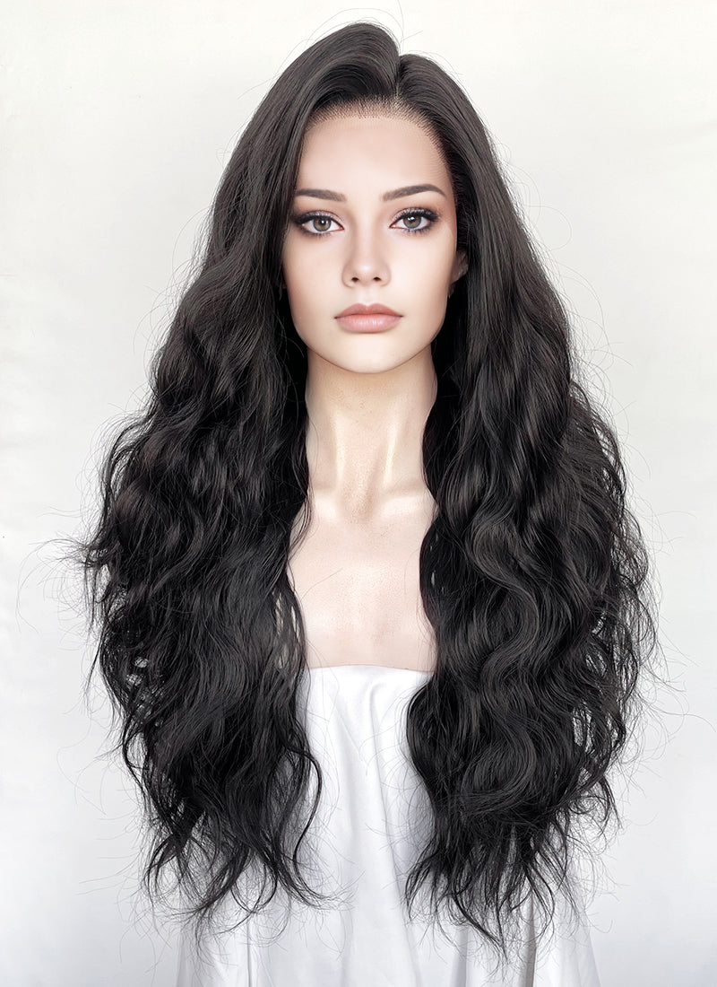 Black Wavy Lace Front Synthetic Hair Wig LFK5582