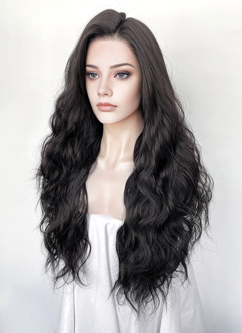 Black Wavy Lace Front Synthetic Hair Wig LFK5582