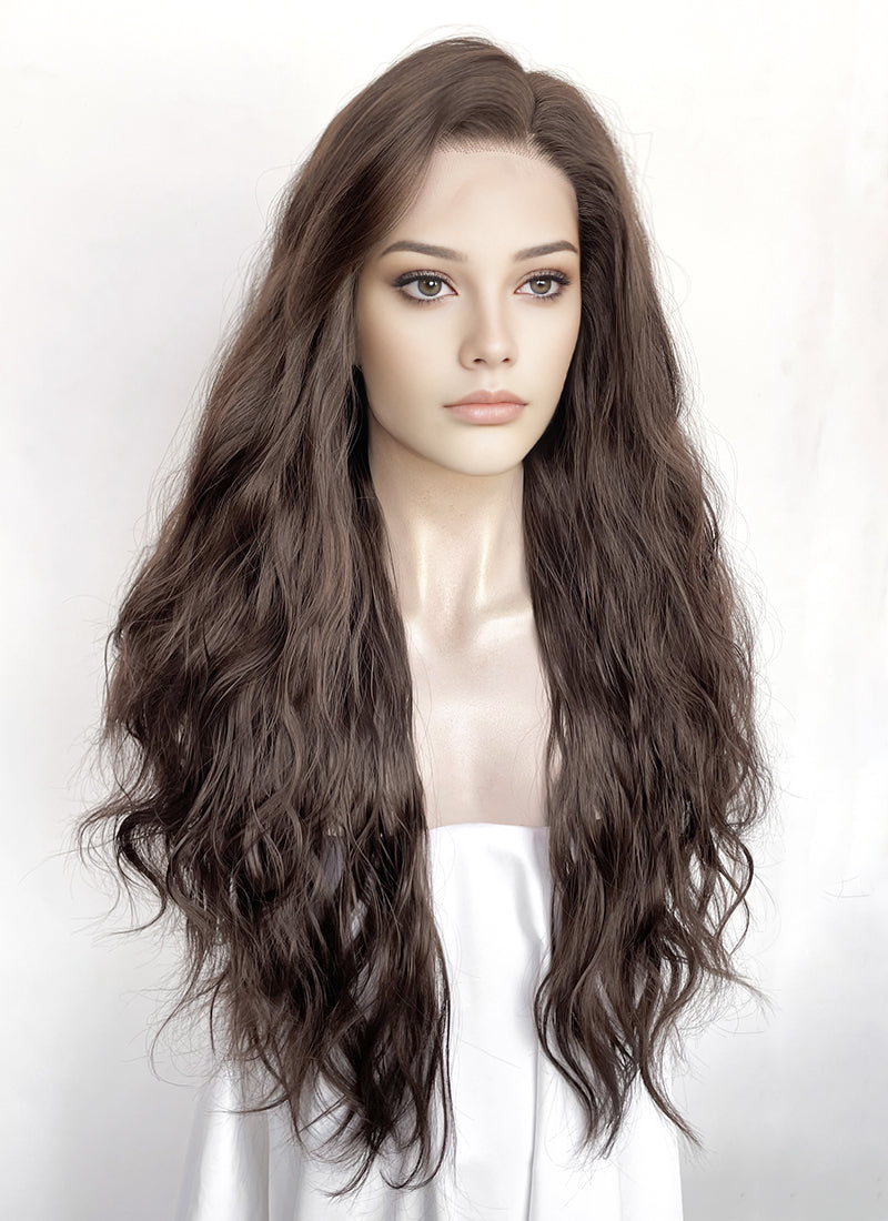 Brunette Wavy Lace Front Synthetic Hair Wig LFK5597