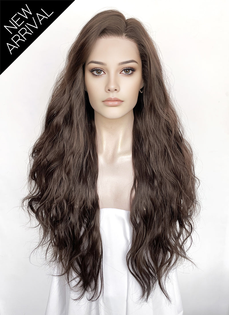 Brunette Wavy Lace Front Synthetic Hair Wig LFK5597