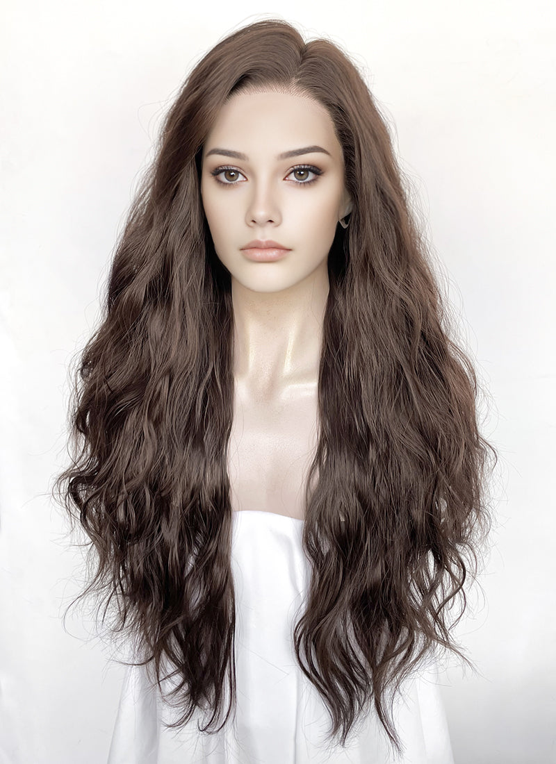 Brunette Wavy Lace Front Synthetic Hair Wig LFK5597