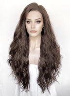 Brunette Wavy Lace Front Synthetic Hair Wig LFK5597