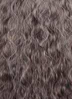 Brown Mixed Grey Curly Lace Front Synthetic Hair Wig LFK5598