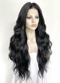 Black Wavy 13" x 6" Lace Top Kanekalon Synthetic Hair Wig LFS052