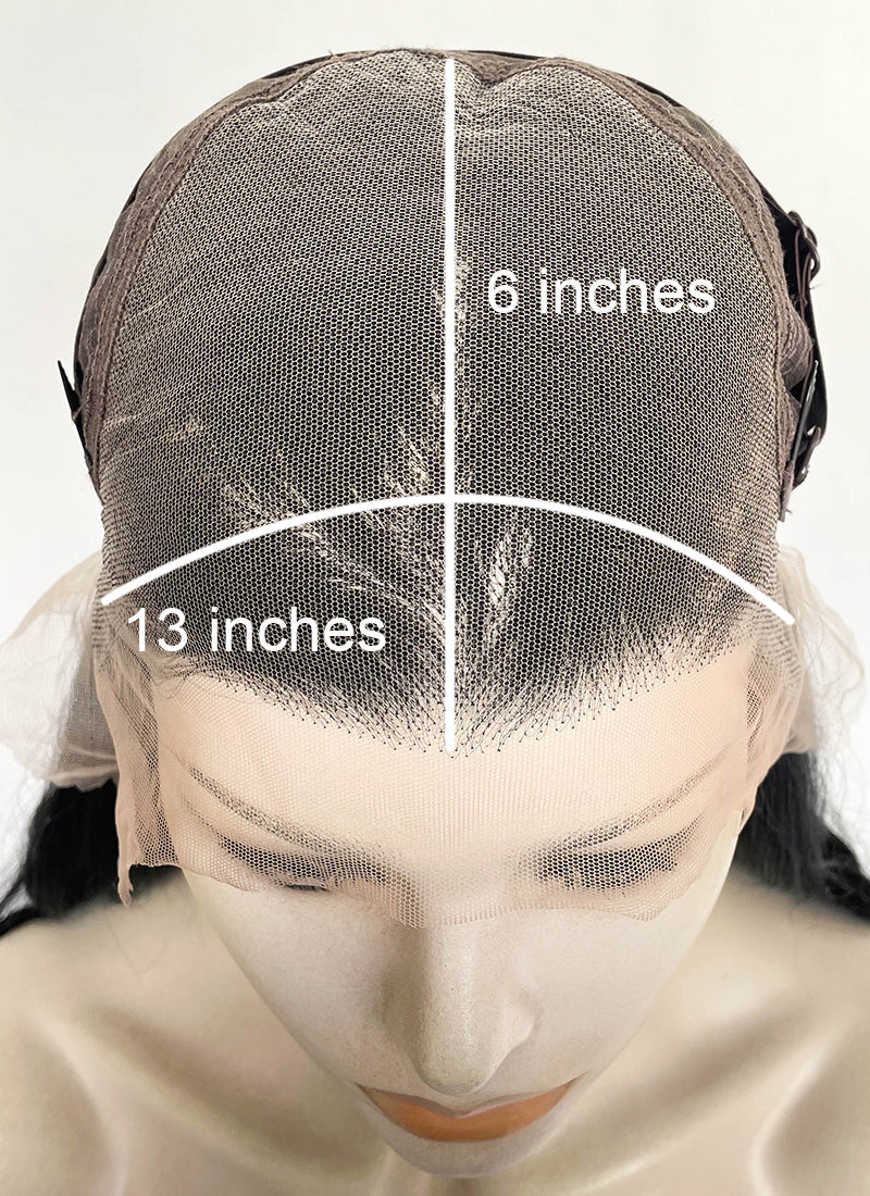 Black Wavy 13" x 6" Lace Top Kanekalon Synthetic Hair Wig LFS052