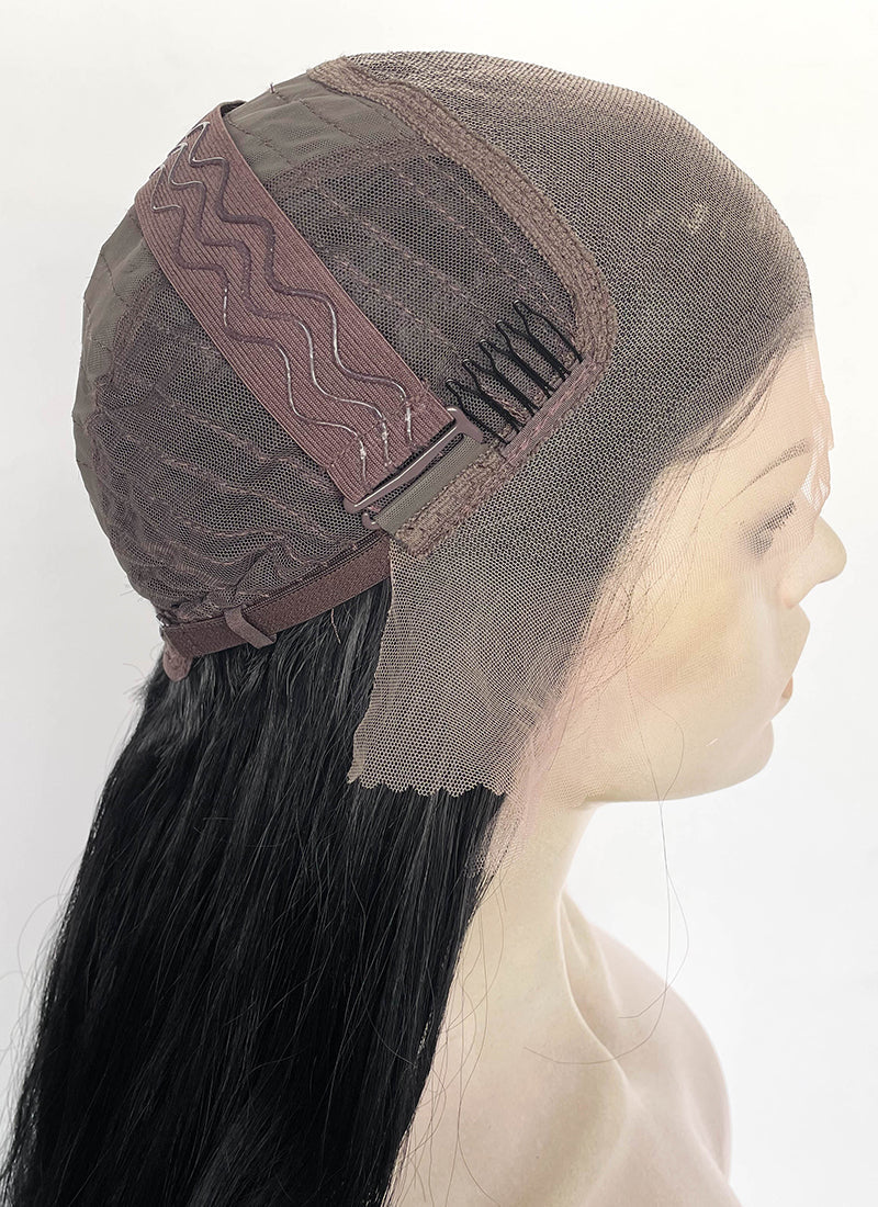 Black Wavy 13" x 6" Lace Top Kanekalon Synthetic Hair Wig LFS052