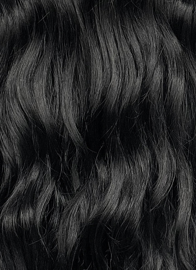 Black Wavy 13" x 6" Lace Top Kanekalon Synthetic Hair Wig LFS052