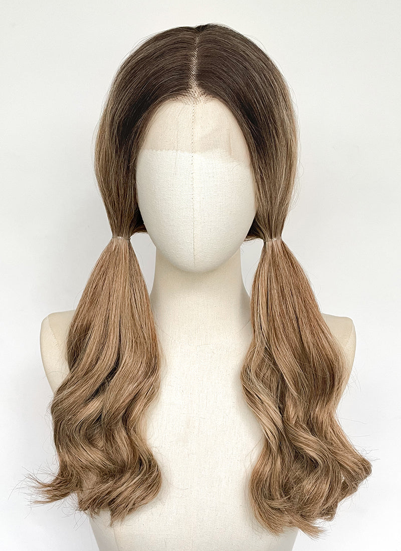 Stranger Things Holly Wheeler Mixed Blonde With Dark Roots Wavy 13" x 6" Lace Top Synthetic Wig LFS054