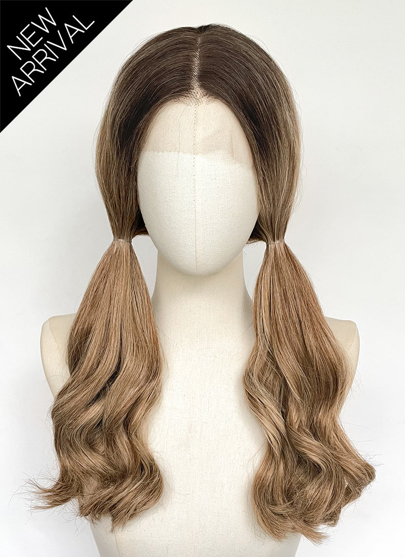 Stranger Things Holly Wheeler Mixed Blonde With Dark Roots Wavy 13" x 6" Lace Top Synthetic Wig LFS054