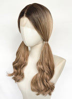 Stranger Things Holly Wheeler Mixed Blonde With Dark Roots Wavy 13" x 6" Lace Top Synthetic Wig LFS054