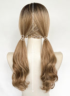 Stranger Things Holly Wheeler Mixed Blonde With Dark Roots Wavy 13" x 6" Lace Top Synthetic Wig LFS054