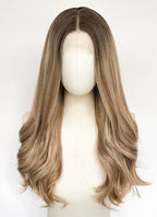 Stranger Things Holly Wheeler Mixed Blonde With Dark Roots Wavy 13" x 6" Lace Top Synthetic Wig LFS054