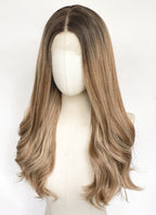 Stranger Things Holly Wheeler Mixed Blonde With Dark Roots Wavy 13" x 6" Lace Top Synthetic Wig LFS054