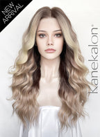 Balayage Mixed Blonde Wavy 13" x 6" Lace Top Kanekalon Synthetic Hair Wig LFS055