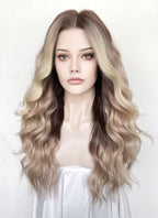 Balayage Mixed Blonde Wavy 13" x 6" Lace Top Kanekalon Synthetic Hair Wig LFS055