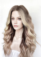Balayage Mixed Blonde Wavy 13" x 6" Lace Top Kanekalon Synthetic Hair Wig LFS055