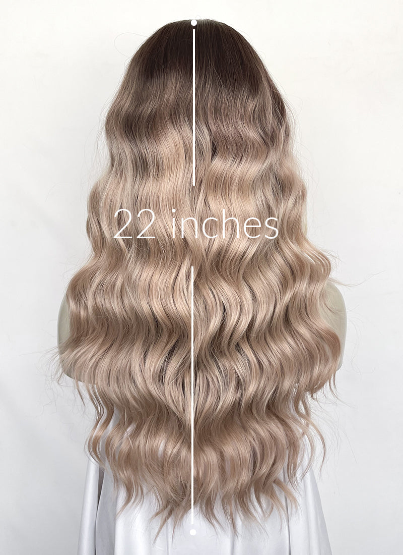 Balayage Mixed Blonde Wavy 13" x 6" Lace Top Kanekalon Synthetic Hair Wig LFS055