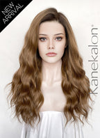 Blonde With Dark Roots Wavy 13" x 6" Lace Top Kanekalon Synthetic Hair Wig LFS056